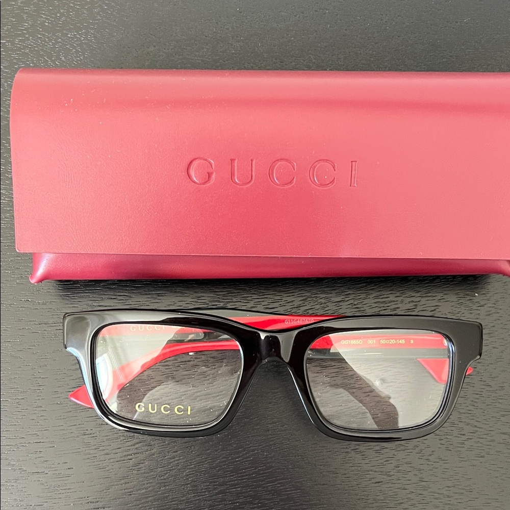 Gucci RX Black Red Green glasses Eyewear with Case NW - Picture 4 of 14